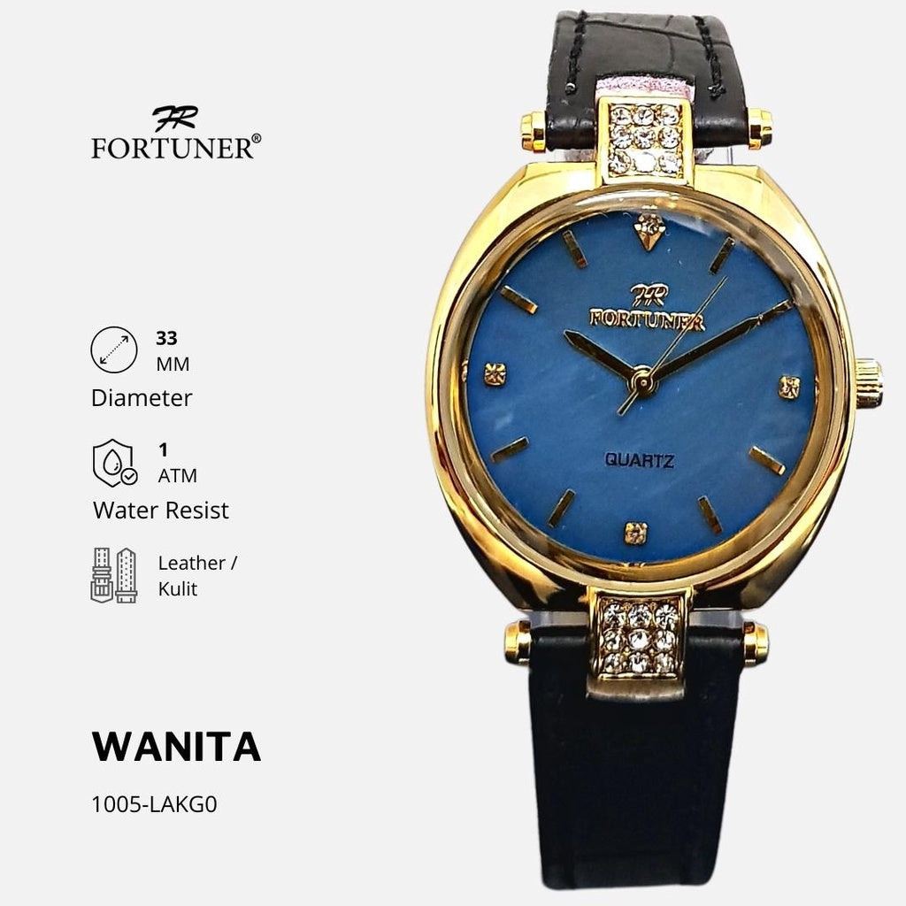 Fortuner Jam Tangan Wanita Analog Fashion Kulit Tahan Air Alishia