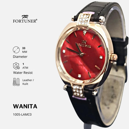 Fortuner Jam Tangan Wanita Analog Fashion Kulit Tahan Air Alishia