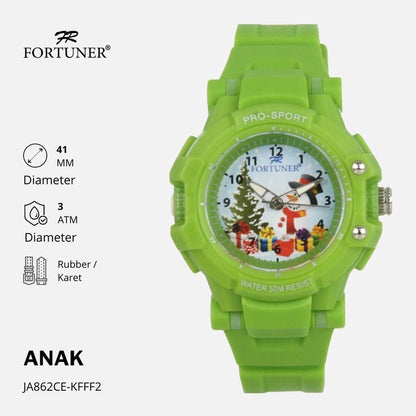 Fortuner Jam Tangan Anak Analog Karet Anti Air Spesial Natal Christopher