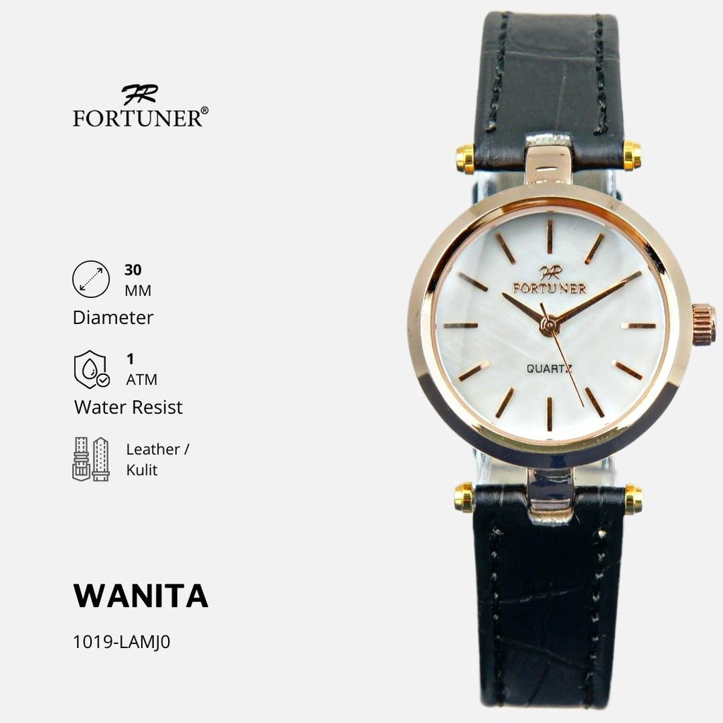 Fortuner Jam Tangan Wanita Analog Fashion Kulit Tahan Air Aleka