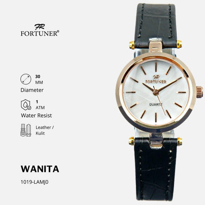 Fortuner Jam Tangan Wanita Analog Fashion Kulit Tahan Air Aleka