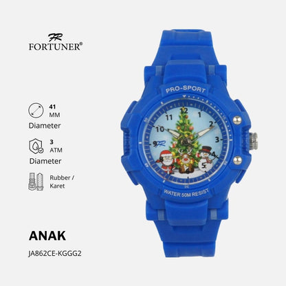 Fortuner Jam Tangan Anak Analog Karet Anti Air Spesial Natal Christopher