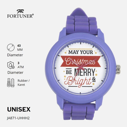 Fortuner Jam Tangan Analog Unisex Karet Anti Air Christmas Edition Noel