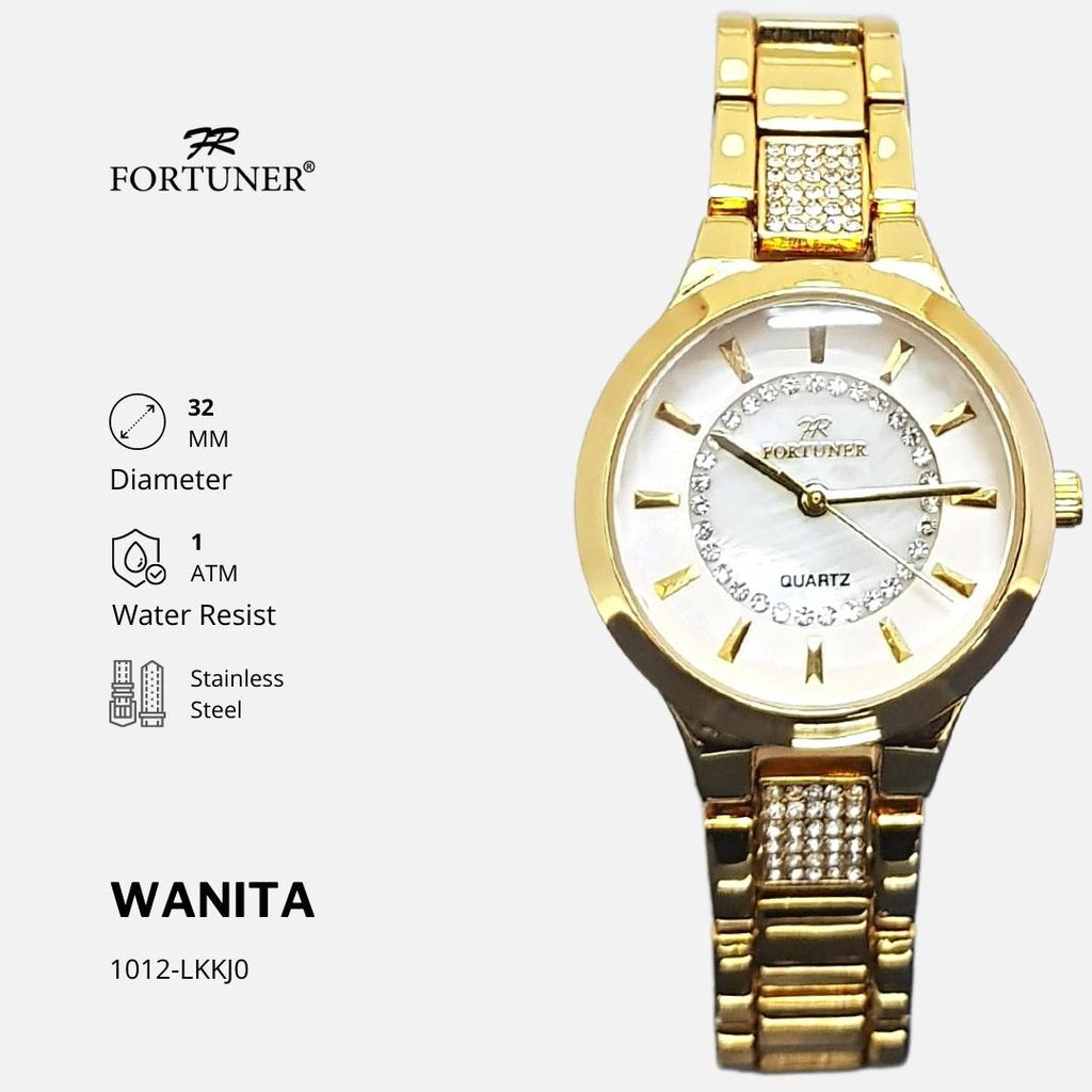 Fortuner Jam Tangan Wanita Analog Fashion Rantai Tahan Air Alfreda