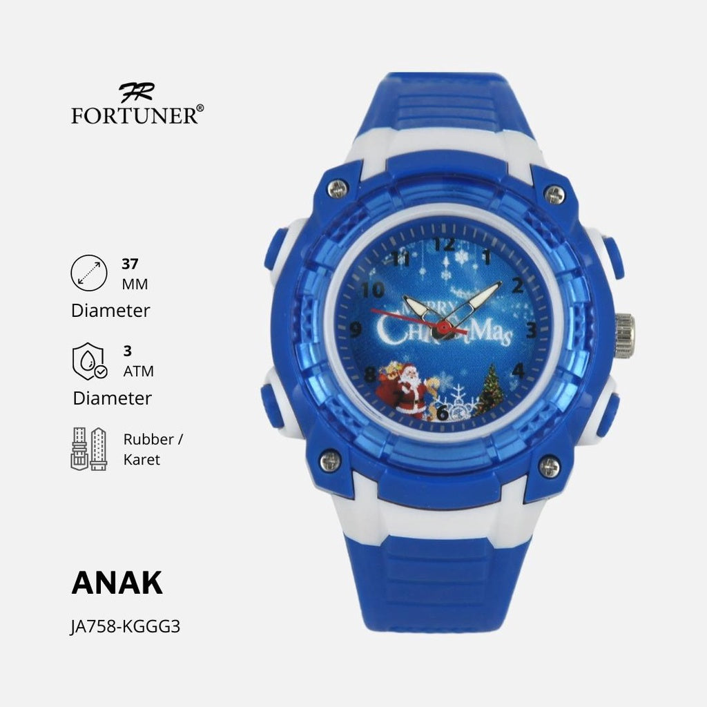 Fortuner Jam Tangan Anak Analog Karet Anti Air Christmas Edition Robin