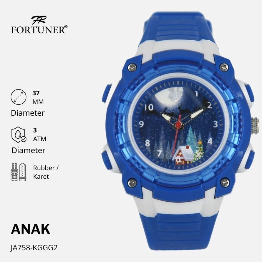 Fortuner Jam Tangan Anak Analog Karet Anti Air Christmas Edition Robin