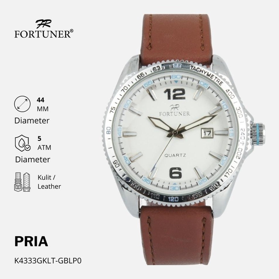 Fortuner Jam Tangan Rantai Pria Korea Original Kulit Ephrim