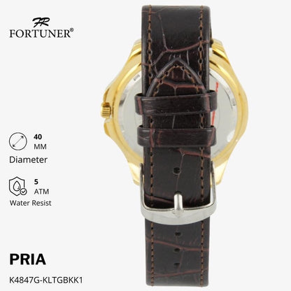 Fortuner Jam Tangan Analog Pria Kulit Water Resistant Abigail