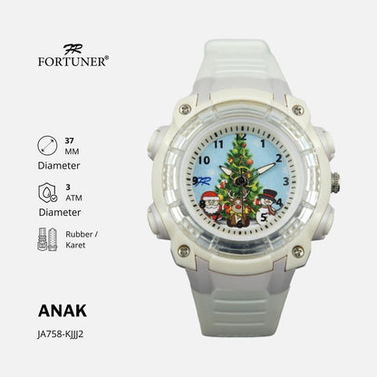 Fortuner Jam Tangan Anak Analog Karet Anti Air Christmas Edition Robin