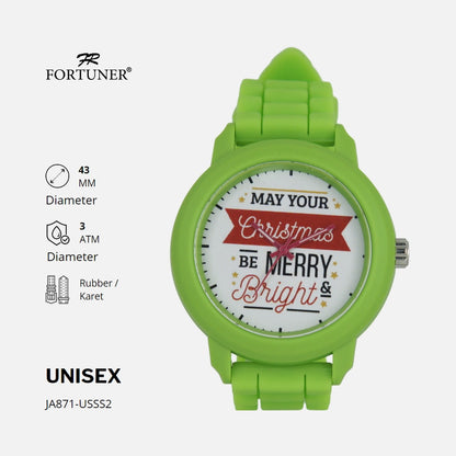 Fortuner Jam Tangan Analog Unisex Karet Anti Air Christmas Edition Noel