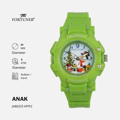 Fortuner Jam Tangan Anak Analog Karet Anti Air Spesial Natal Christopher