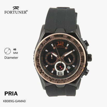 Fortuner Jam Tangan Analog Pria Chrono Water Resistant Rubber Allonzo