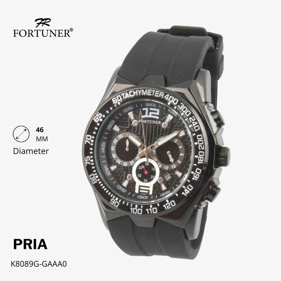 Fortuner Jam Tangan Analog Pria Chrono Water Resistant Rubber Allonzo