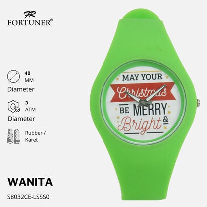 Fortuner Jam Tangan Analog Wanita Karet Tahan Air Christmas Edition Nathania