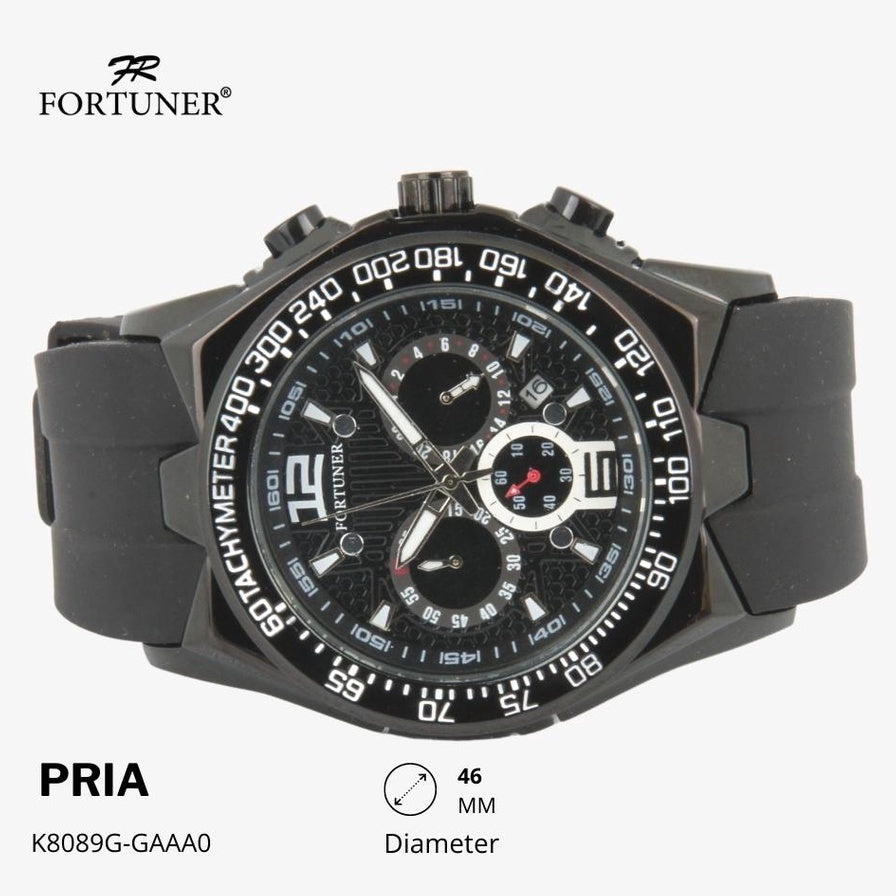 Fortuner Jam Tangan Analog Pria Chrono Water Resistant Rubber Allonzo