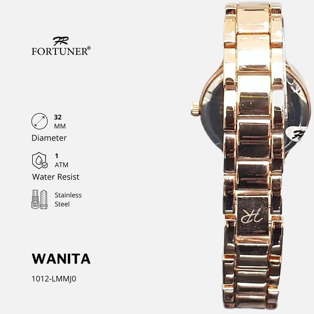 Fortuner Jam Tangan Wanita Analog Fashion Rantai Tahan Air Alfreda