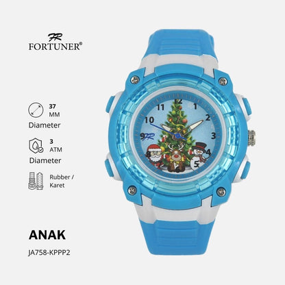 Fortuner Jam Tangan Anak Analog Karet Anti Air Christmas Edition Robin