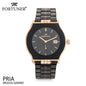 Fortuner Jam Tangan Pria Analog Black Rosegold Water Resistant Arnald