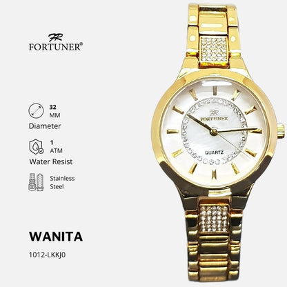 Fortuner Jam Tangan Wanita Analog Fashion Rantai Tahan Air Alfreda