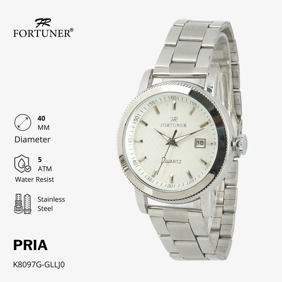 Fortuner Jam Tangan Analog Pria Water Resistant Rantai Kinsley