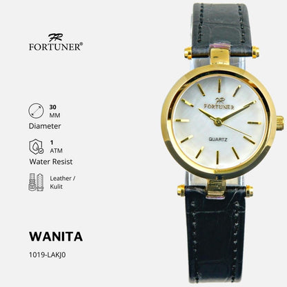 Fortuner Jam Tangan Wanita Analog Fashion Kulit Tahan Air Aleka