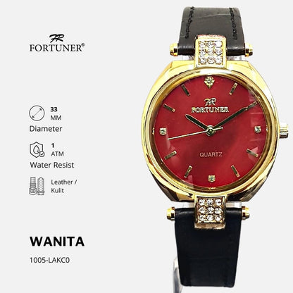 Fortuner Jam Tangan Wanita Analog Fashion Kulit Tahan Air Alishia