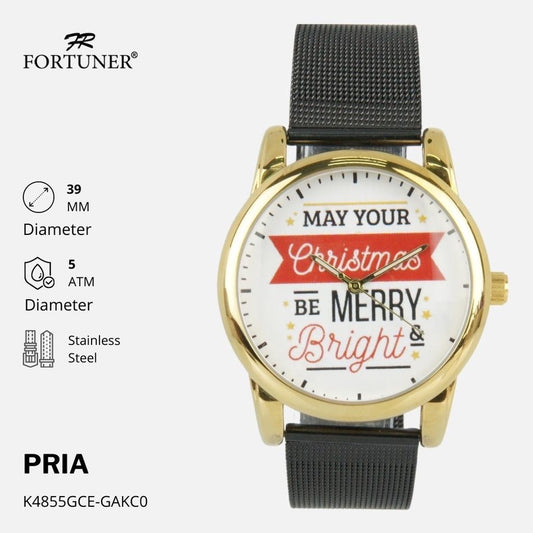 Fortuner Jam Tangan Pria Analog Rantai Pasir Tahan Air Christmas Edition Christian