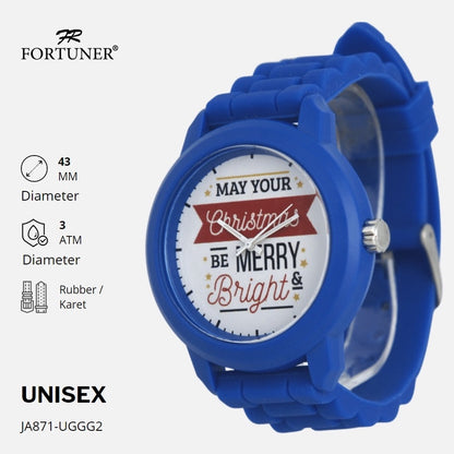 Fortuner Jam Tangan Analog Unisex Karet Anti Air Christmas Edition Noel