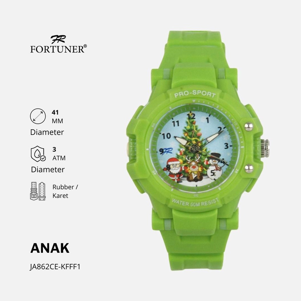 Fortuner Jam Tangan Anak Analog Karet Anti Air Spesial Natal Christopher