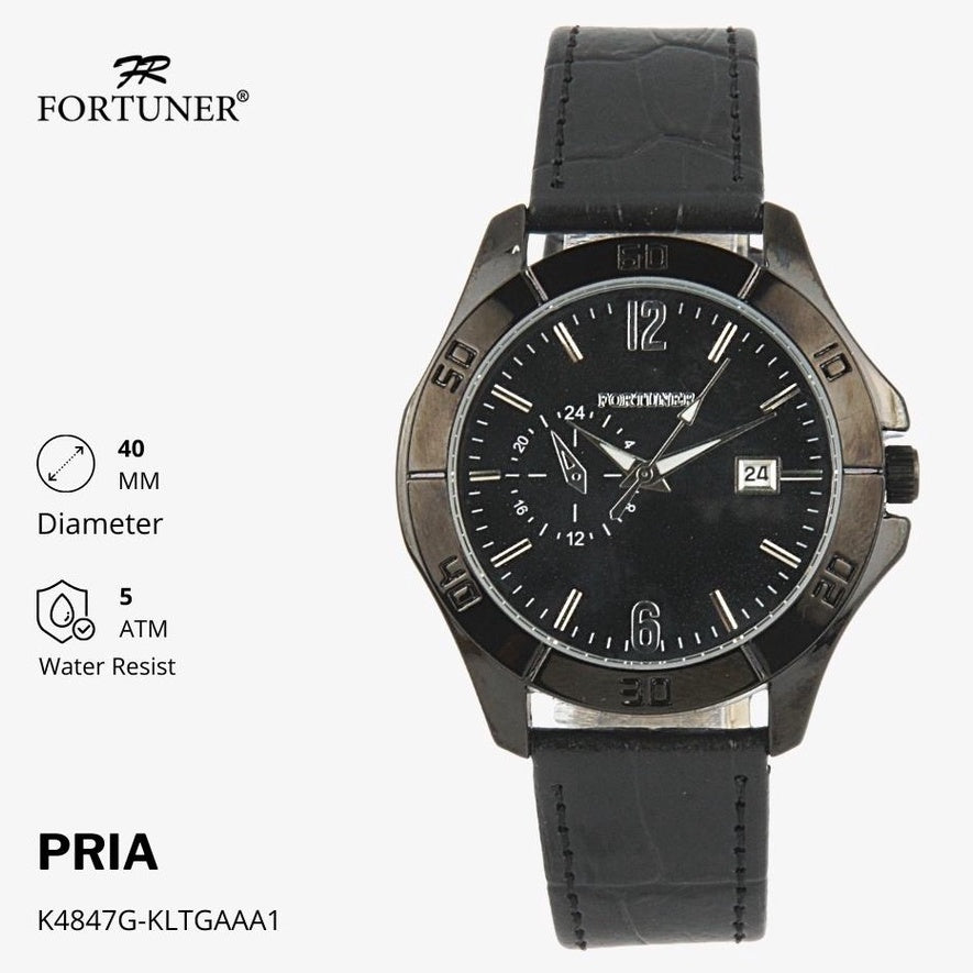 Fortuner Jam Tangan Analog Pria Kulit Water Resistant Abigail