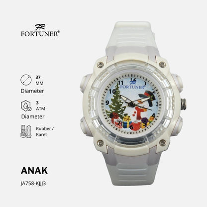 Fortuner Jam Tangan Anak Analog Karet Anti Air Christmas Edition Robin