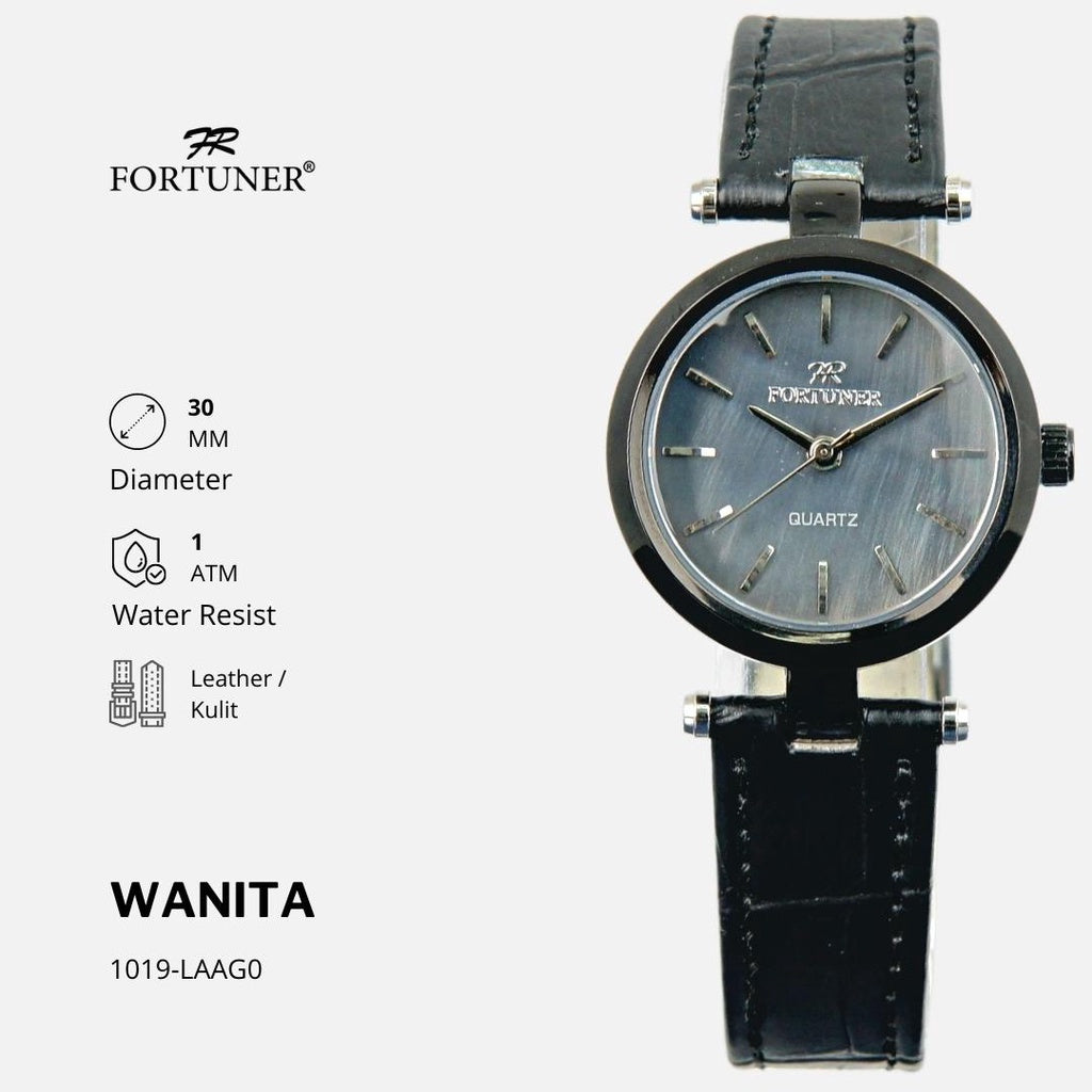 Fortuner Jam Tangan Wanita Analog Fashion Kulit Tahan Air Aleka