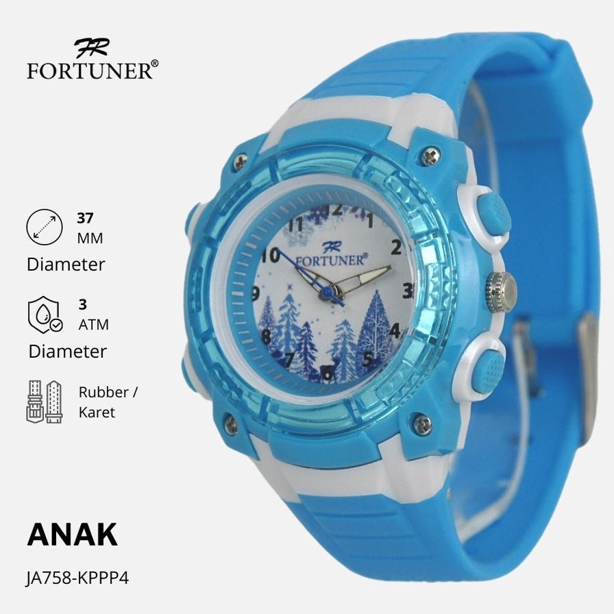 Fortuner Jam Tangan Anak Analog Karet Anti Air Christmas Edition Robin