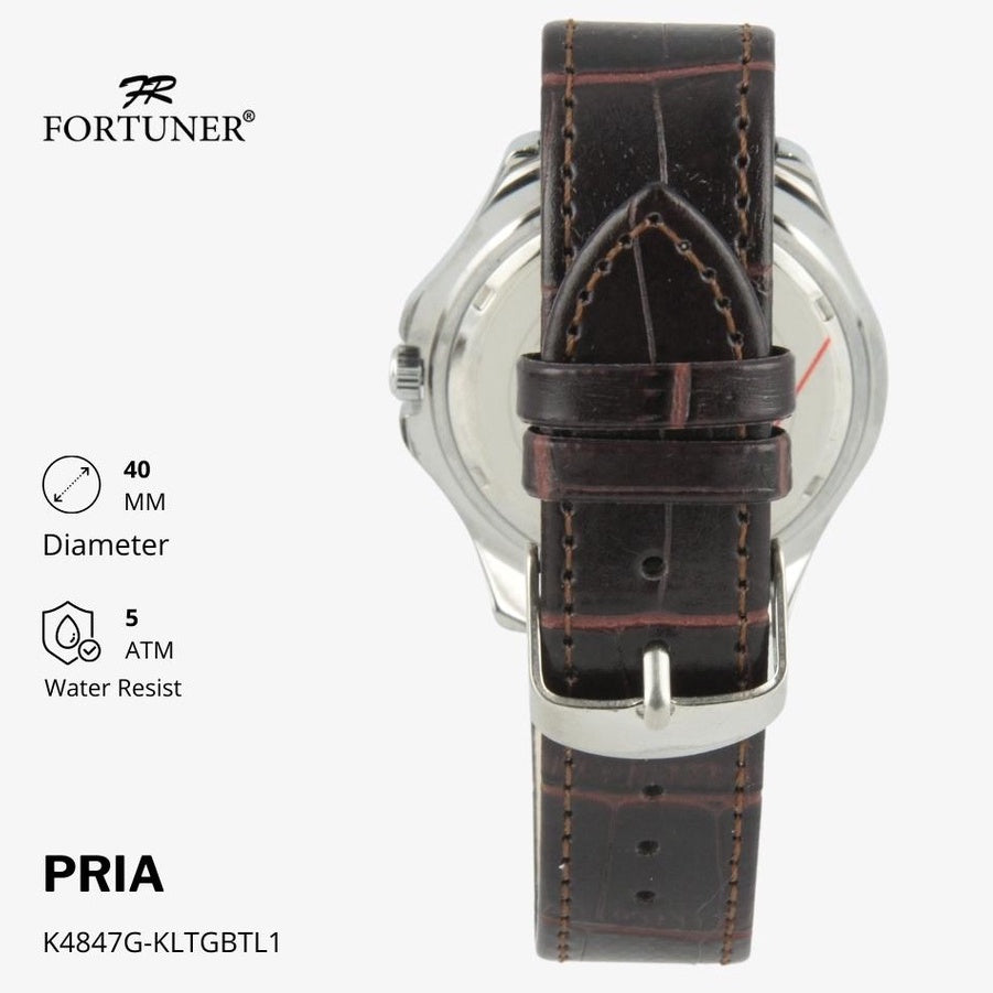 Fortuner Jam Tangan Analog Pria Kulit Water Resistant Abigail