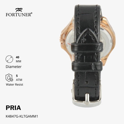 Fortuner Jam Tangan Analog Pria Kulit Water Resistant Abigail