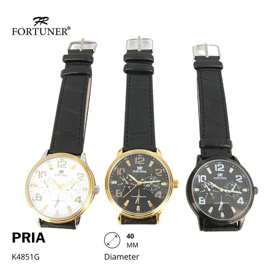 Fortuner Jam Tangan Classic Fashion Pria Water Resist Analog Kulit Haynes