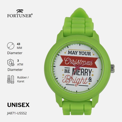 Fortuner Jam Tangan Analog Unisex Karet Anti Air Christmas Edition Noel