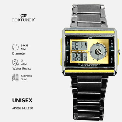 Fortuner Jam Tangan Analog-Digital Pria-Wanita Rantai Tahan Air Edlin