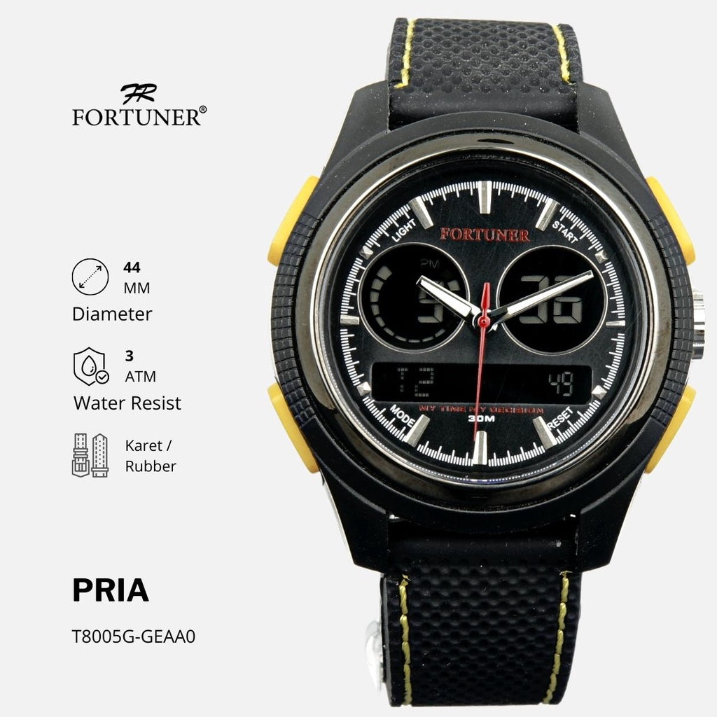 Fortuner Jam Tangan Pria Sport Analog-Digital Karet Tahan Air Diego