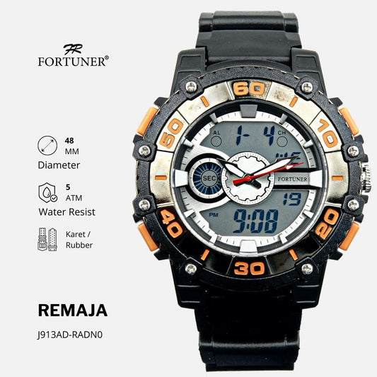 Fortuner Jam Tangan Sport Analog-Digital Remaja Karet Tahan Air Seely