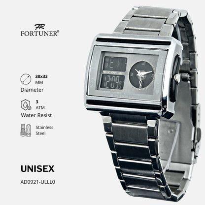 Fortuner Jam Tangan Analog-Digital Pria-Wanita Rantai Tahan Air Edlin