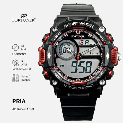 Fortuner Jam Tangan Pria Dual Time Chrono Water Resist Ion