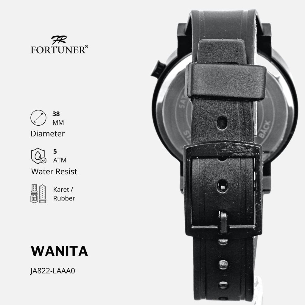 Fortuner Jam Tangan Analog Wanita Water Resistant Rubber Zoela