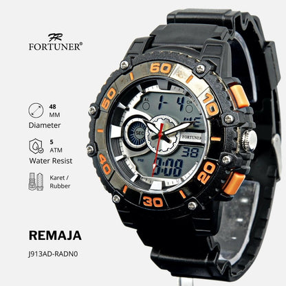 Fortuner Jam Tangan Sport Analog-Digital Remaja Karet Tahan Air Seely