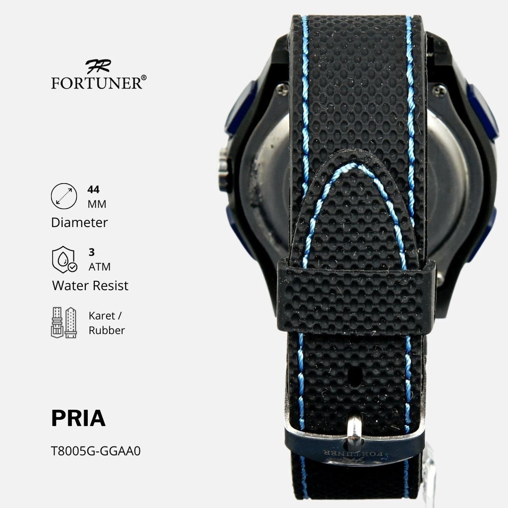 Fortuner Jam Tangan Pria Sport Analog-Digital Karet Tahan Air Diego