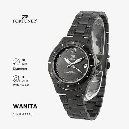 Fortuner Jam Tangan Analog Wanita Hitam Water Resistant Rantai Criolla