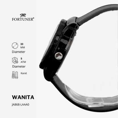 Fortuner Jam Tangan Analog Pria-Wanita Water Resistant Rubber Waldena