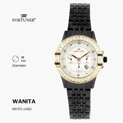 Fortuner Jam Tangan Wanita Analog Water Resist Tahan Air Rantai Stainless Yarona