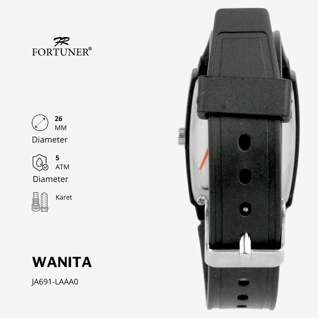 Fortuner Jam Tangan Wanita Analog Kasual Water Resist Rubber Josephine