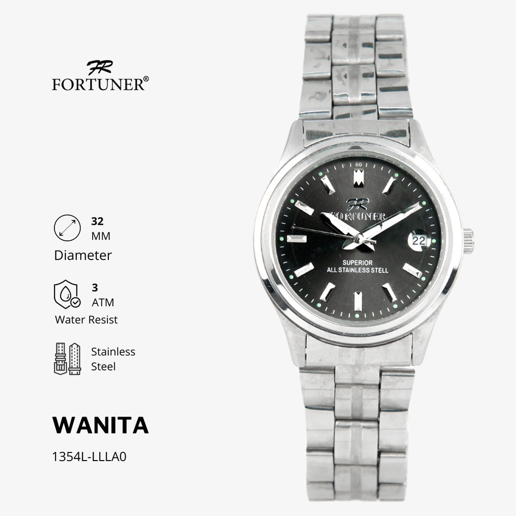 Fortuner Jam Tangan Wanita Analog Water Resist Superior All Stainless Tzigane